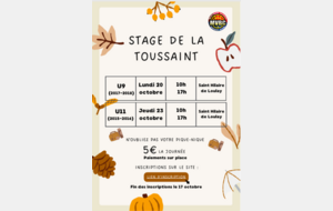 STAGE DE LA  TOUSSAINT